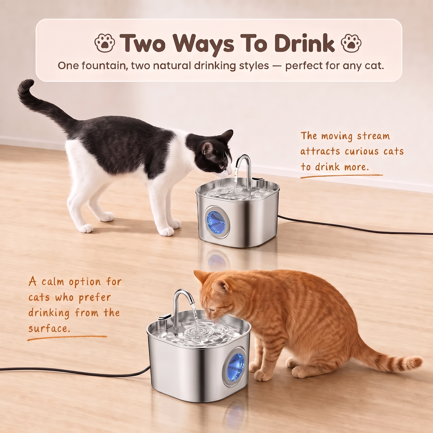 ORVANE Flow™ — Stainless Steel Cat Water Fountain