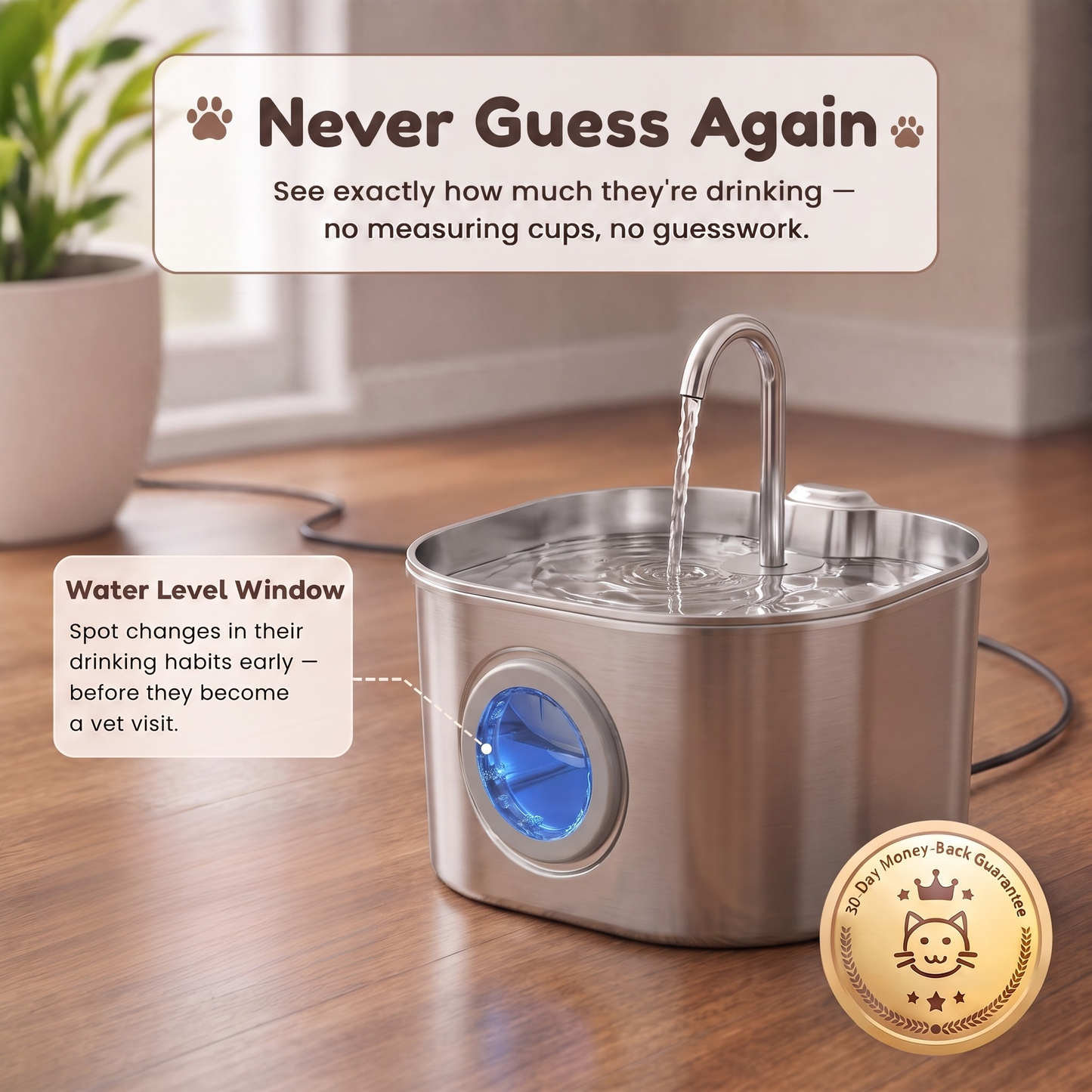 ORVANE Flow™ — Stainless Steel Cat Water Fountain